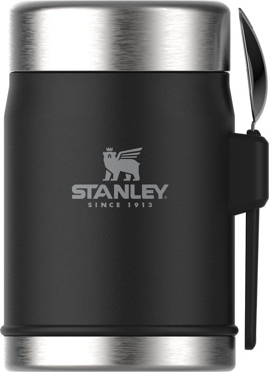 Stanley The Legendary Classic Food Jar + Spork – 14oz/0.4l – Black