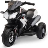 Fortuna Lai vélo enfant électrique, avec lumière et son, 3 km/h, rechargeable, plastique et métal, noir/blanc