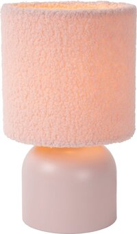 Lucide WOOLLY Tafellamp - Ø 16 cm - Roze - E14 - Japandi