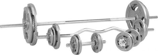 Gorilla Sports Halterset 108 kg - Gripper Gietijzer - Schroefsluiting