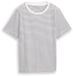 Tom Tailor T-shirt en coton - Taille XXL - rayure fine blanc cassé marine
