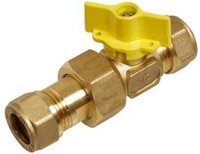 BPE Gaskogelkraan messing knel x koppeling knel 22x22 mm