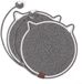 UIOK kattenkrabmat, 2 stuks kattenkrabkarton, grijs rond krabbord met wattenstaafjes, kattenspeelgoed, sisal krabmat 43x43cm, natuurlijke kattenkrabplanken ter bescherming van tapijten en banken (grijs)