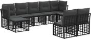 vidaXL - Bank loungeset - Polyester - Zwart en donkergrijs - 9 zitplekken