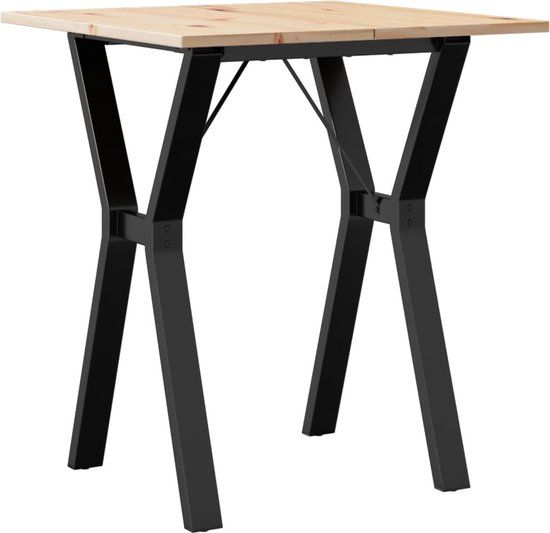 vidaXL Eettafel Y-frame 70x70x75 cm massief grenenhout en staal