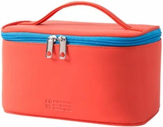 Oranje Luxe Make-up Tas - Kunstleer - Unisex