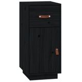 vidaXL Dressoir 34x40x75 cm massief grenenhout zwart