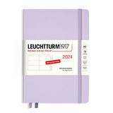 LEUCHTTURM1917 367609 weekkalender medium (A5) 2024, met extra schrift voor adressen en verjaardagen, lila, Duits, 12 maanden
