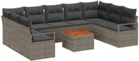 vidaXL - Tuinbank - Set - 6 zitplekken - Grijs - Polyrattan