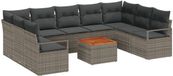 vidaXL - Tuinbank - Set - 6 zitplekken - Grijs - Polyrattan