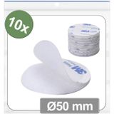Quadrios 25CA680 Klittenband punten Om vast te plakken Haak- en lusdeel (Ø) 50 mm Wit 10 stuk(s)