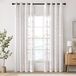 Merkloos Voile Rideau Set - Bladeren Patroon - Blanc