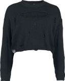 Gothicana by EMP Gothicana Zwarte trui met destroyed-effecten - Dames - S