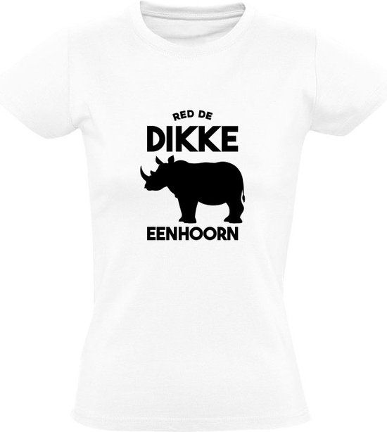 Sol's Red de dikke eenhoorn Dames T-shirt - Wit - Maat S