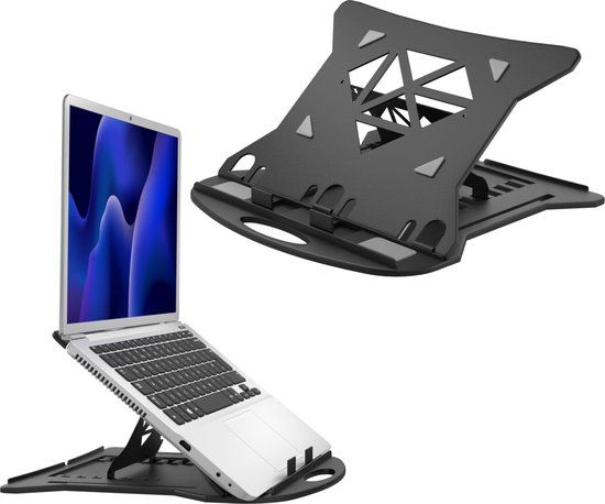 ACROPAQ Laptopstandaard - Verstelbaar - Zwart - Voor laptops 11-17 inch