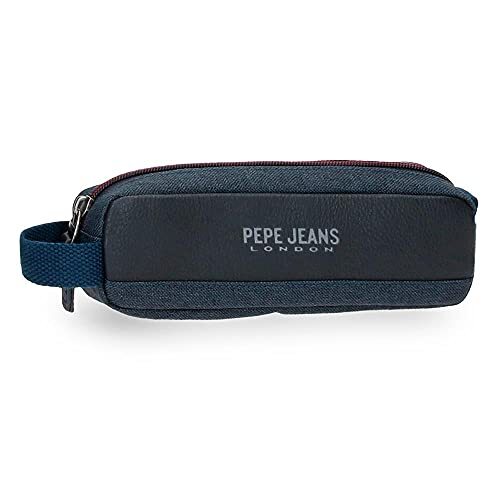 Pepe Jeans District pennenetui blauw 19 x 5 x 3,5 cm polyester