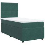vidaXL Boxspringbed met matras, donkergroen, 80x200 cm, fluweel