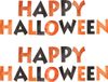 Merkloos / Sans marque Chaks Sarl Happy Halloween feestslinger - 3x - 3,65 meter - oranje/zwart - van papier
