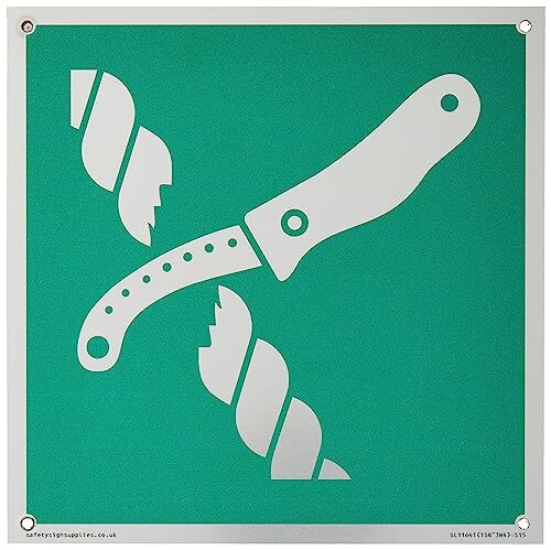 Viking Signs E035 veilige staat reddingsvlot mes Bord - 150x150mm - S15