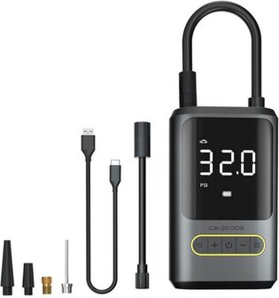 Merkloos CB-Goods Compressor Bandenpomp - Draagbare Luchtcompressor - 4000 MAH - Zwart