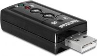 Delock USB-A naar 3,5mm Jack / Mini Toslink headset adapter - Zwart