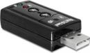 Delock USB-A naar 3,5mm Jack / Mini Toslink headset adapter - Zwart