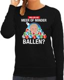 Bellatio Decorations Wilders Meer of minder ballen - Foute Kerst Sweater - Trui - Zwart - Dames L