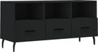 vidaXL meuble TV, noir, 102x36x50 cm, bois