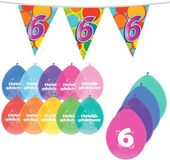 Haza Thème d'anniversaire - 6 ans - ballons - guirlandes - décoration