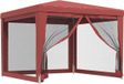 vidaXL Partytent met 4 mesh-zijwanden, rood, 3x3 meter, HDPE