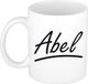 Bellatio Decorations Abel Naam koffiemok - beker - met sierlijke letters - wit