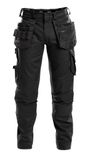 DASSY Holsterzakkenbroek met stretch en kniezakken ZWART