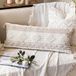 BlissBlush Witte crème lendenkussensloop, 14 x 36, boho geweven getextureerde lendenkussensloop, neutraal beige lichaamskussen, slaapbank, bed, boerderij lendenkussen (alleen hoes, 45 x 96 cm)
