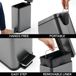 mDesign rechthoekige pedaalemmer met een inhoud van 10 L – compacte prullenbak met binnenemmer voor de badkamer, keuken of kantoor – moderne vuilnisbak van metaal en kunststof – zwart