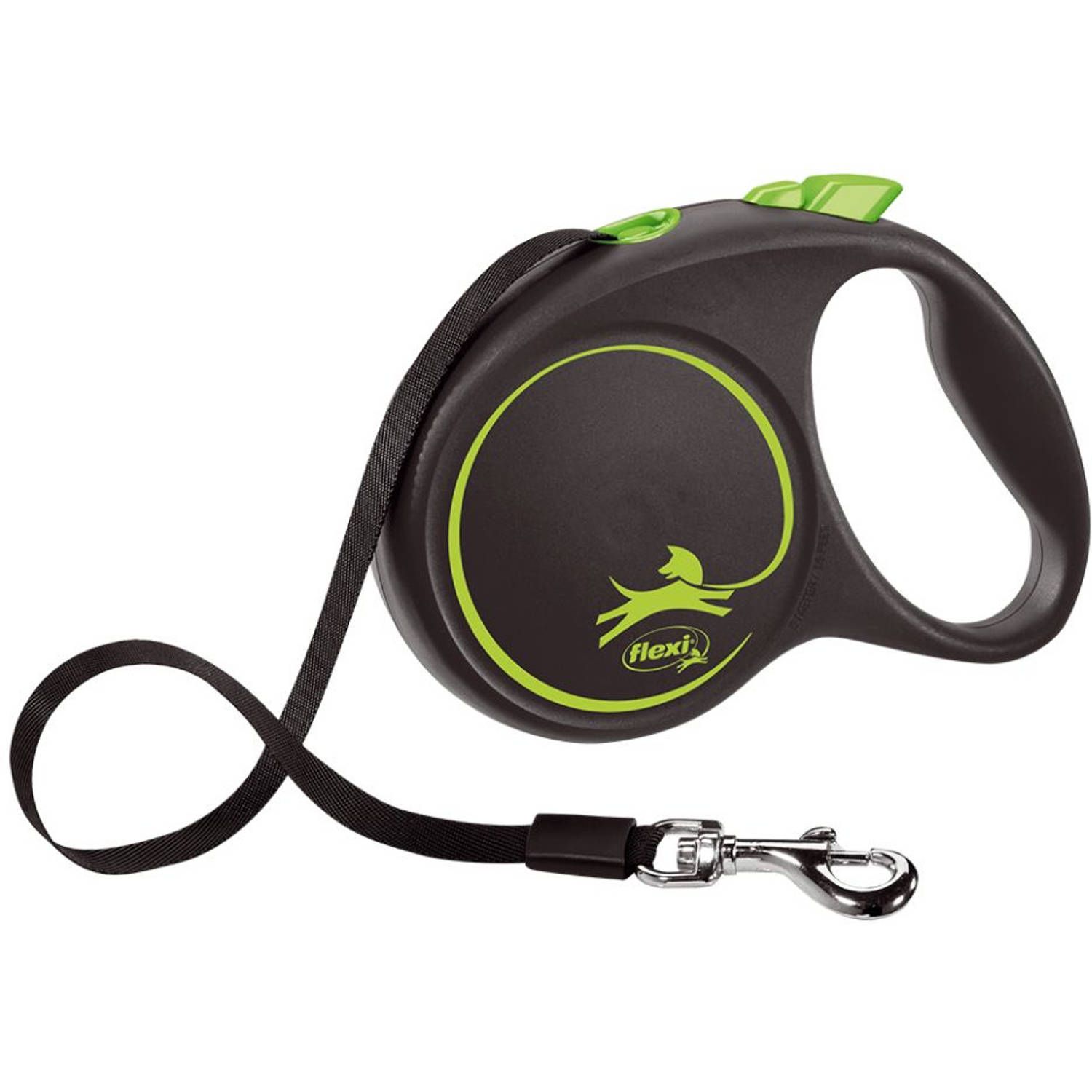 Flexi Rollijn Design - Zwart / Groen - L