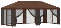 vidaXL Tuinpaviljoen met zijwanden, 6 x 3 meter, bruin