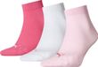 PUMA Quartersokken Unisex 3-Pack Pink Lady