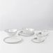 Broste Copenhagen Ensemble petit déjeuner pour 2 personnes, 6 pièces, Porcelaine, Blanc avec bordure noire