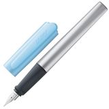LAMY nexx azure - Vulpen met anti-slip greep & gepolijst stalen penpunt in maat A - driehoekig aluminium houder - inclusief LAMY T 10 blauw vulling - Rechtshandig