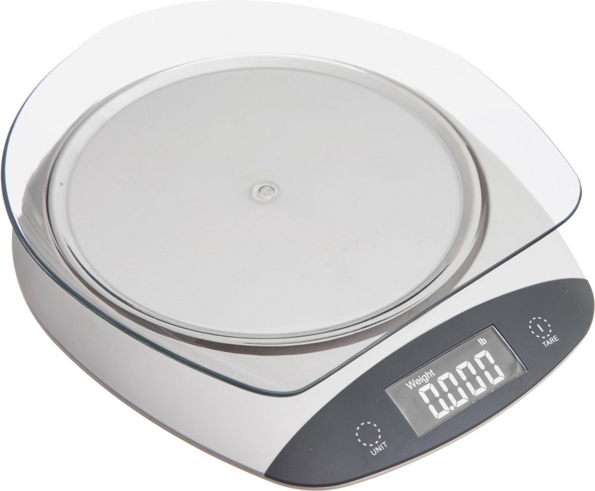 SG Secret de Gourmet Digitale keukenweegschaal - Kunststof/glas - 20 x 4 cm - Elektrisch - Wit