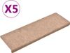 vidaXL Trapmatten Zelfklevend 5 stuks 65x21x4 cm Lichtbruin