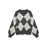 VERO MODA Vero Moda Vmdoffy Jaquard L O-neck Pullover Grey/birch | Maat: S