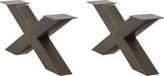 Pieds de table basse 2 pièces en forme de X 70x(30-31) cm acier naturel