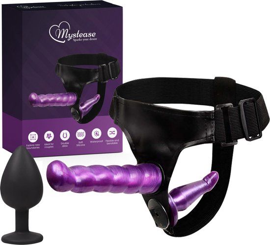 Mystease Tokomundo V.O.F. Mystease Strapon Voorbinddildo voor Mannen & Vrouwen - Strap On Voorbind Dildo - Sex Toys Koppels - Pegging Harnas met Buttplugs