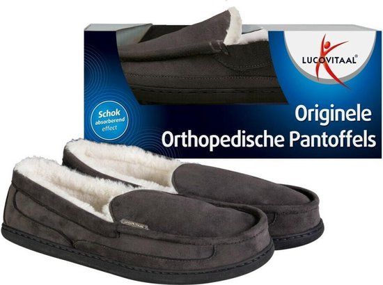 Lucovitaal Orthopedische Pantoffels Antraciet - Maat 39-40