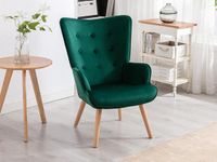 Vente-unique Fauteuil van velours VATELY - Groen