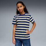 Puma Ess Elevated Striped T-shirt Met Korte Mouwen Blauw 9-10 Years Kinderen