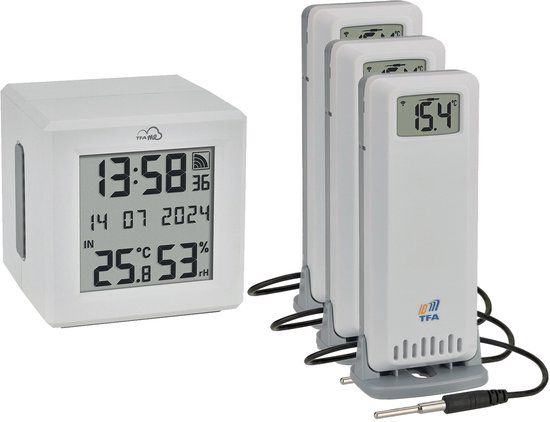 TFA Dostmann TFA.me Starter Set WLAN Gateway ID-01 mit 3 Sendern ID-A3 Draadloze thermometer digitaal Wit