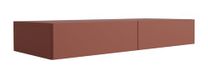 Meuble-lavabo suspendu avec deux tiroirs, façade lisse - brique rouge, 100 x 40 x 16 cm