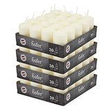 Hofer Stompkaarsen, waskaarsen, 4 x 7 cm, kleur ivoor, lange brandduur: 7 uur, ongeparfumeerd, druppelvrij, 80 stuks